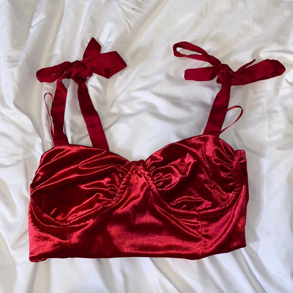 Red crop top